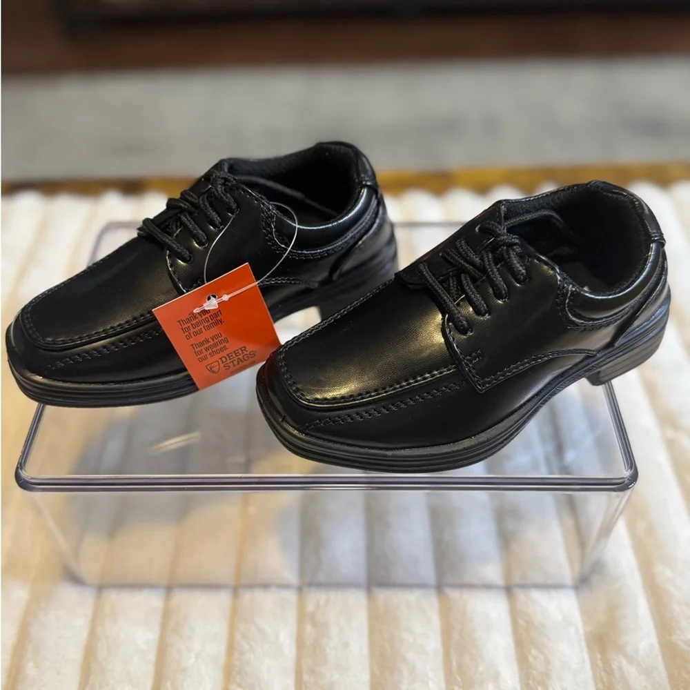 Deer Stags Black Kids Dress Shoes